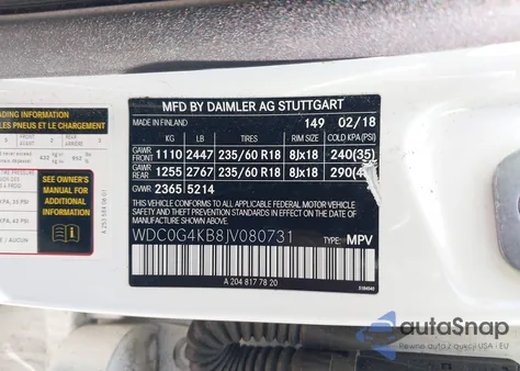 2018 Mercedes-Benz Glc 300 4Matic from USA, damaged, VIN WDC0G4KB8JV080731